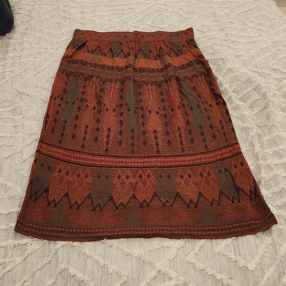 Beautiful aztec Peruvian Connection midi skirt, size XL!